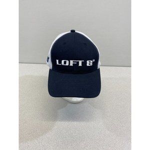 Loft 8 Men's Golf Cap Black White Hook & Loop Hat